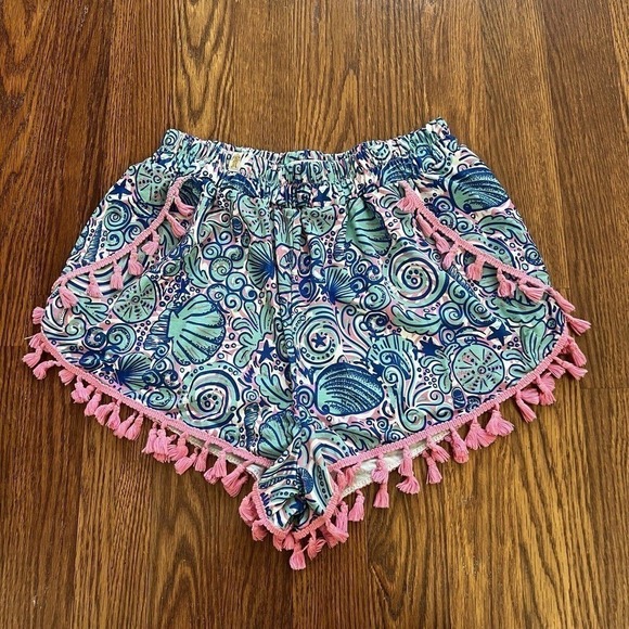 Simply Southern Shorts Womens S/M Seashell Print Tasseled Trim Brief Liner Beach - Picture 2 of 9